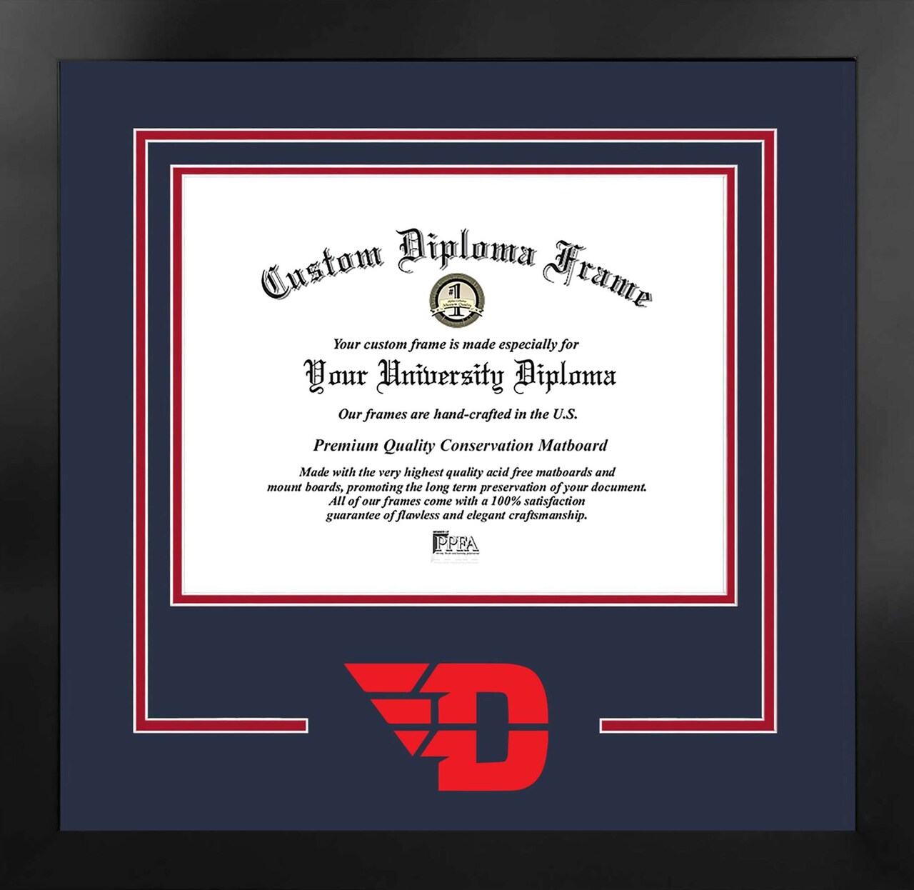 University of Dayton 11w x 8.5h Spirit Diploma Manhattan Black Frame with Bonus Campus Images Lithograph (value savings $59)